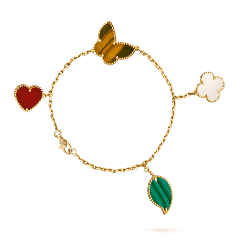 ¡®Dream¡¯LUCKY SPRING 5 MOTIF GOLD BRACELET