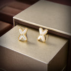 ¡®Dream¡¯JEUX DE WHITE MOP GOLD DIAMOND EARRINGS