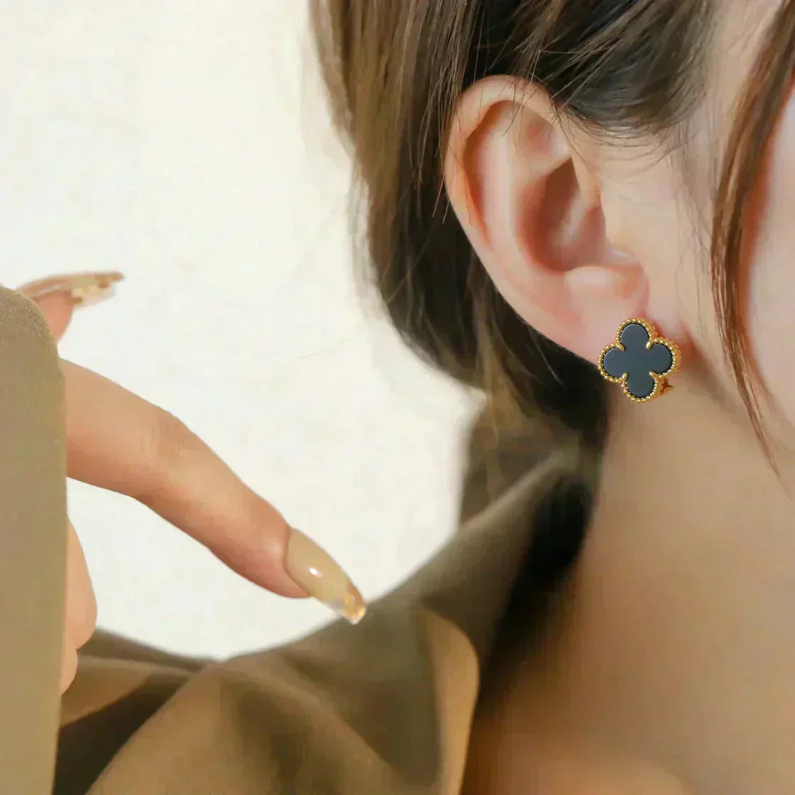 ¡®Dream¡¯CLOVER MITTELGROSSE 1-MOTIV-ONYX-OHRSTECKER