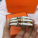Klassisches "Dream"-Emaille-Armband in Weiß, 8 mm