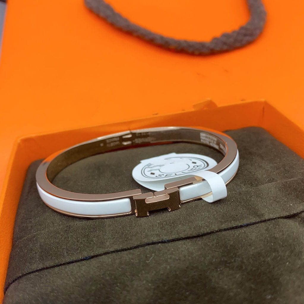 Klassisches "Dream"-Emaille-Armband in Weiß, 8 mm