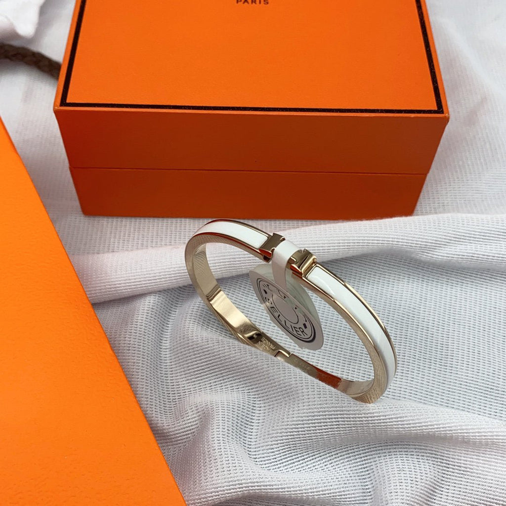 Klassisches "Dream"-Emaille-Armband in Weiß, 8 mm