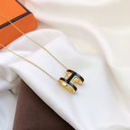 ¡®Dream¡¯HM CLIC BLACK ENAMEL GOLD NECKLACE