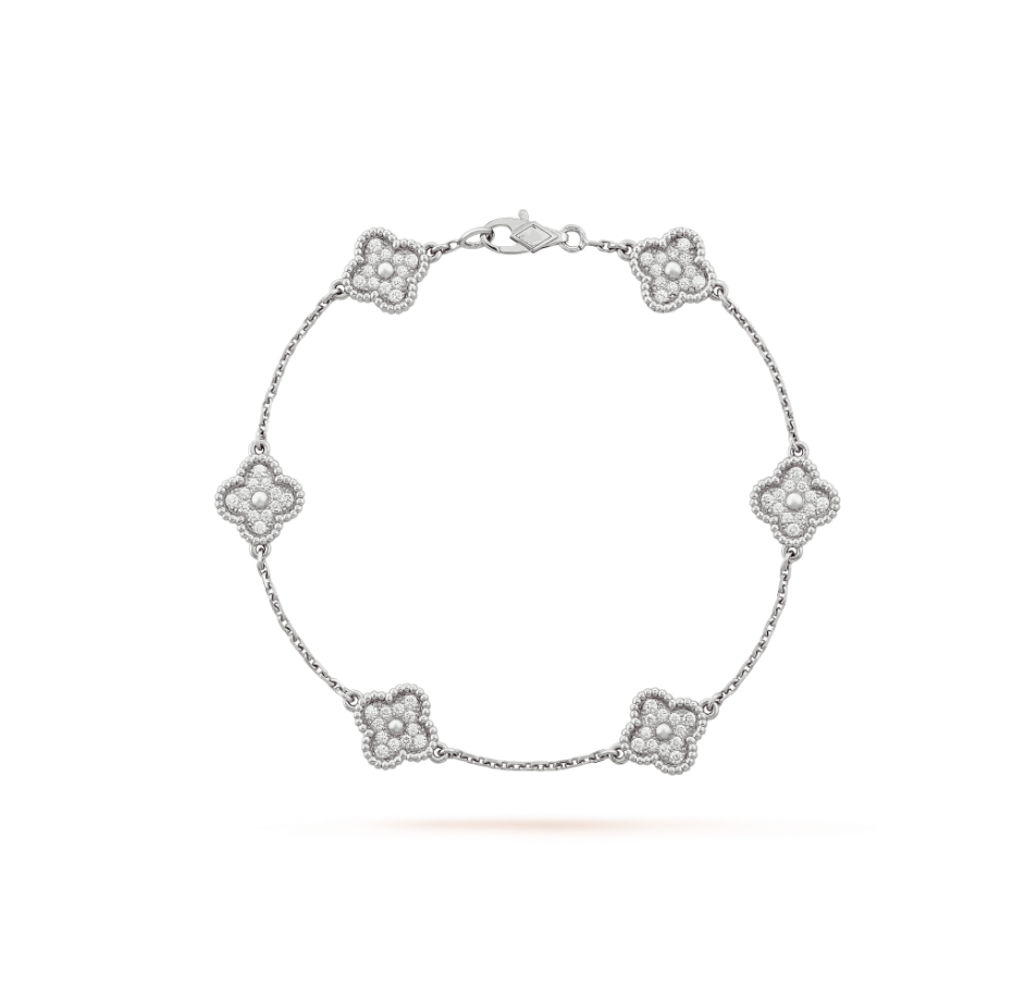 „Dream“CLOVER 6 MOTIV SILBER-DIAMANT-ARMBAND