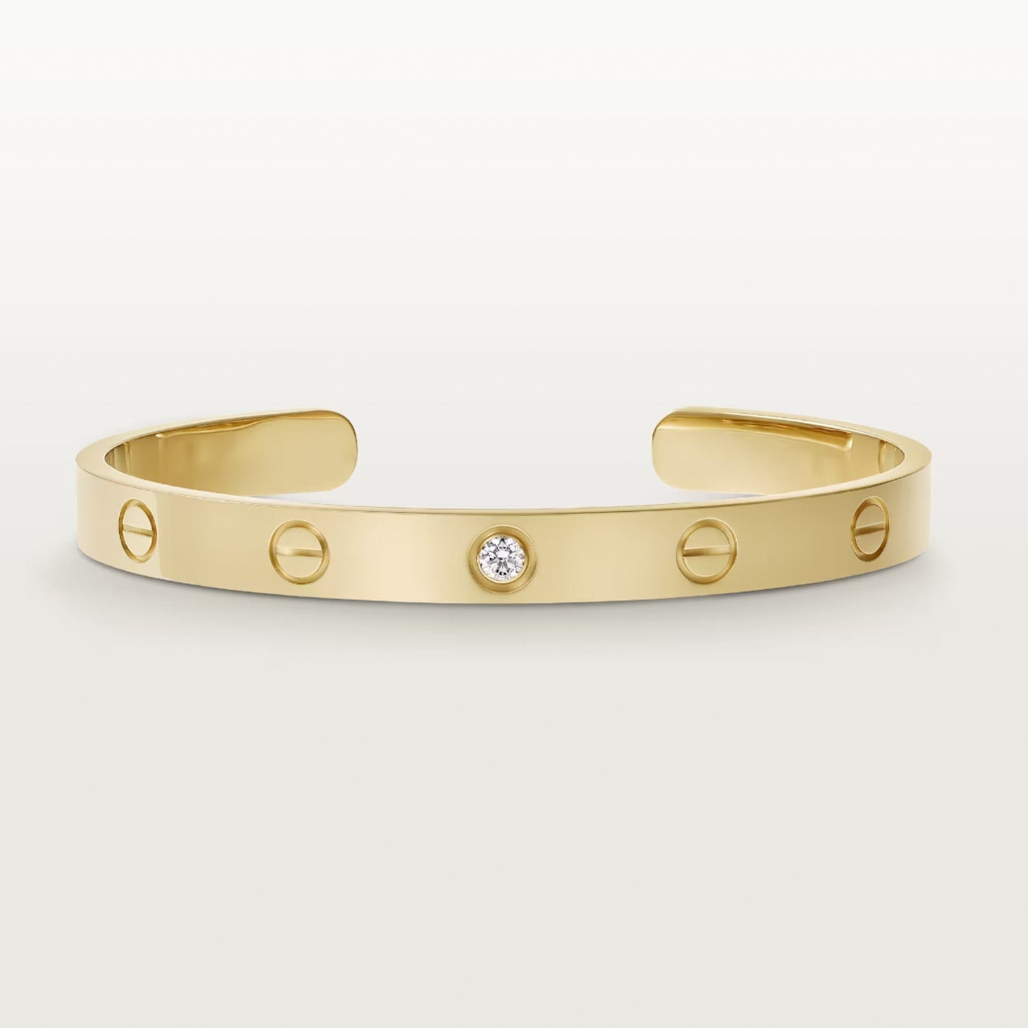 ®ドリーム®LOVEブレスレット 6.1MM 1ダイヤモンド オープンカフ