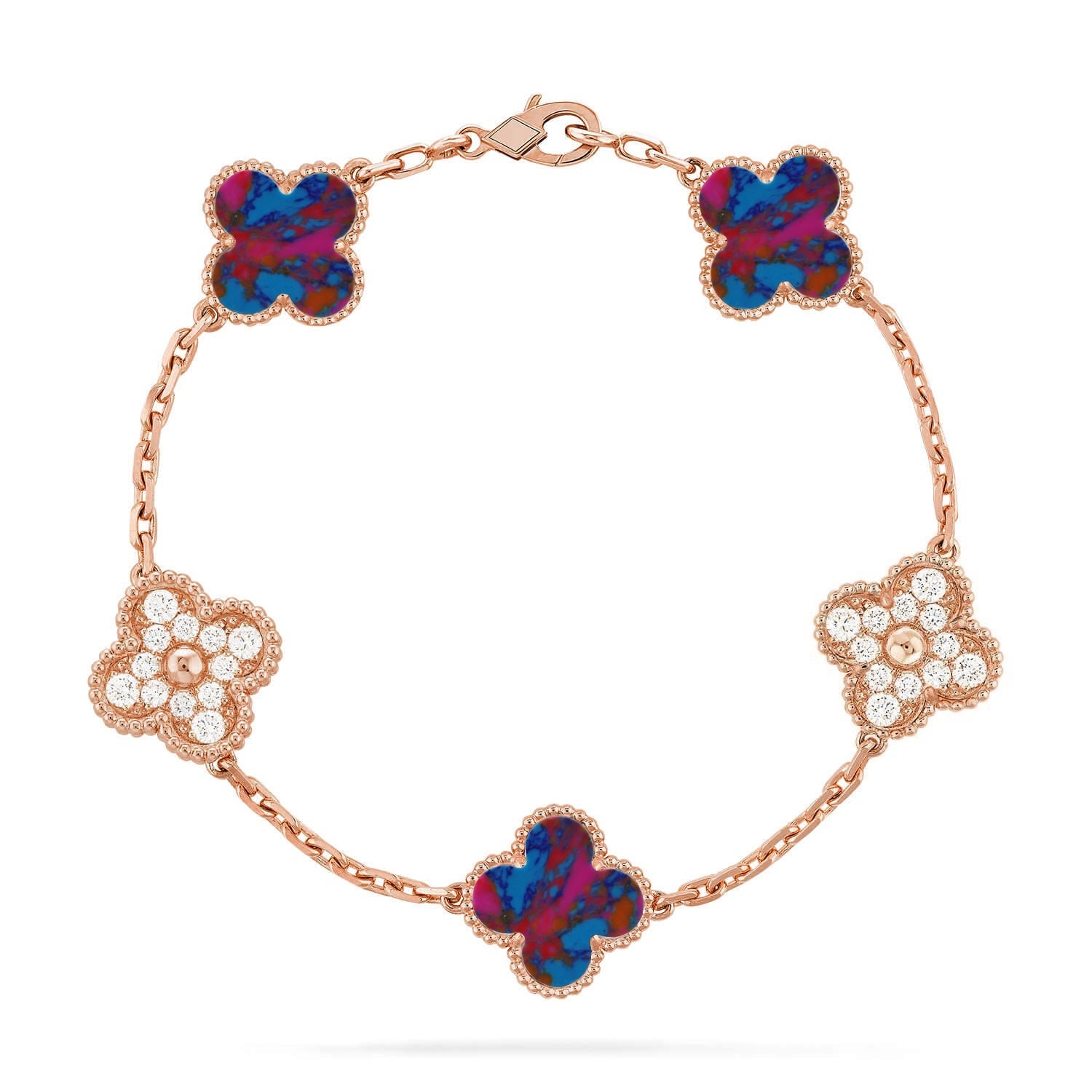 [Dream]Neue CLOVER 5 MOTIF COLOR GEMSTONES ARMBAND KOLLEKTION