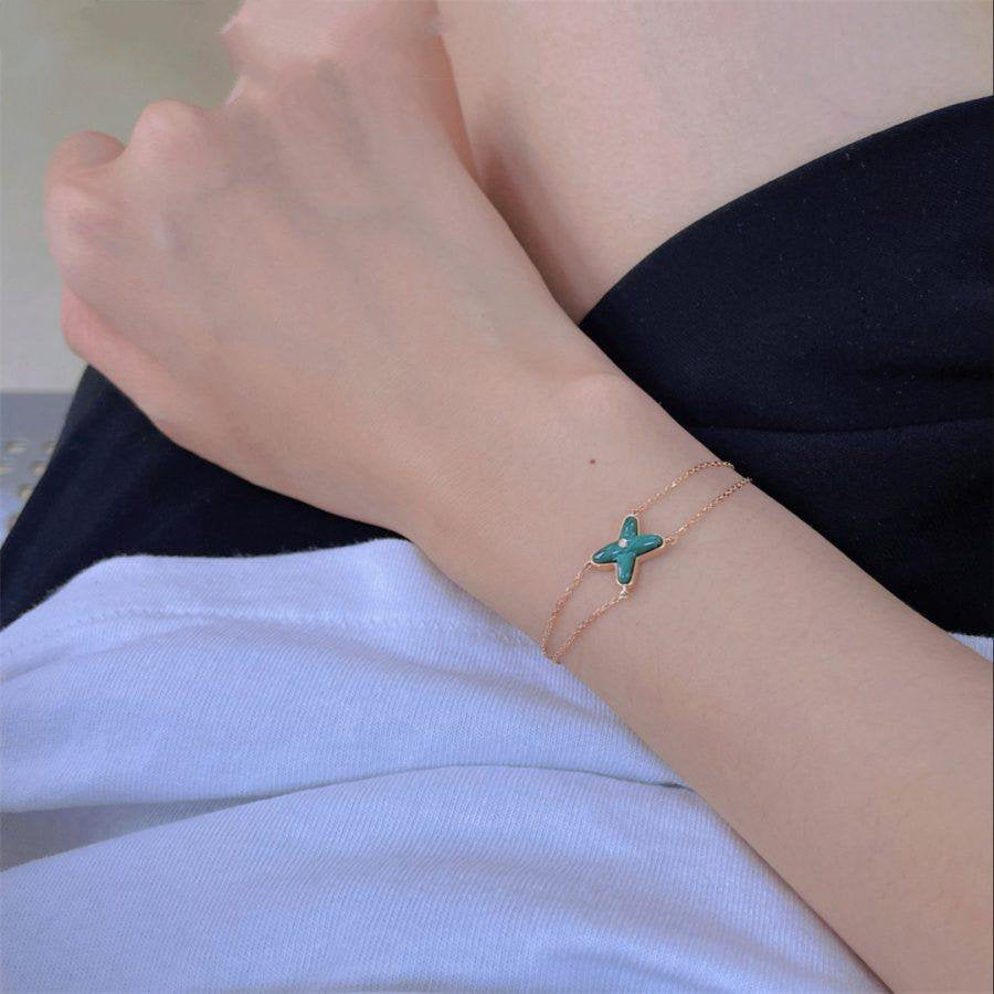 ¡®Dream¡¯JEUX BRACELET MALACHITE PINK GOLD 1 DIAMOND