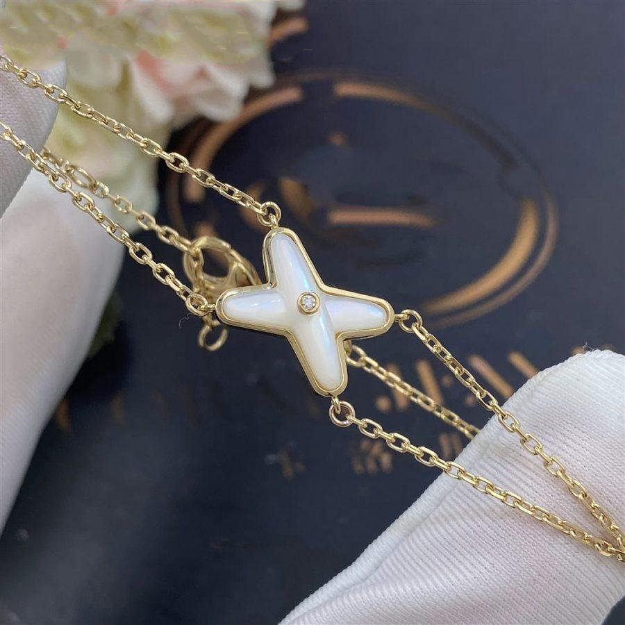 ¡®Dream¡¯JEUX BRACELET WHITE MOP GOLD 1 DIAMOND