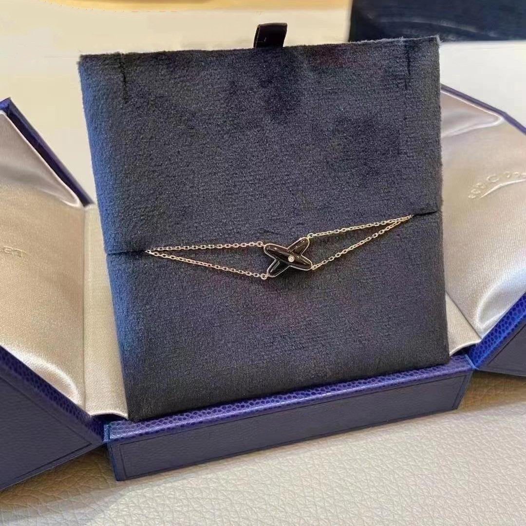 ¡®Dream¡¯JEUX BRACELET ONYX PINK GOLD 1 DIAMOND