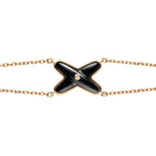 „Dream“-JEUX-Armband, Onyx, Roségold, 1 Diamant