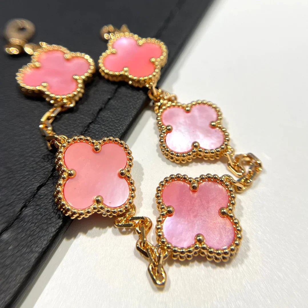 [Dream]Neue ROSA PERLMUTT-ARMBANDKOLLEKTION MIT KLEEBÄTTERN (5 MOTIVE)