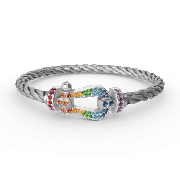 "Dream" FORC GROSSES HUFEISEN FARBIGES DIAMANTENARMBAND SILBER