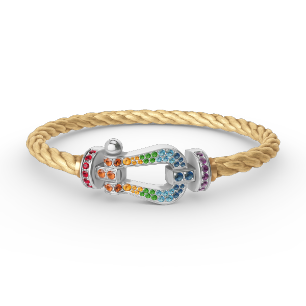 "Dream" FORC GROSSES HUFEISEN FARBIGES DIAMANTENARMBAND SILBER