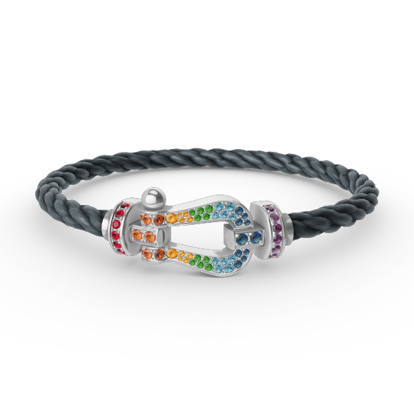 "Dream" FORC GROSSES HUFEISEN FARBIGES DIAMANTENARMBAND SILBER