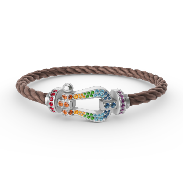 "Dream" FORC GROSSES HUFEISEN FARBIGES DIAMANTENARMBAND SILBER