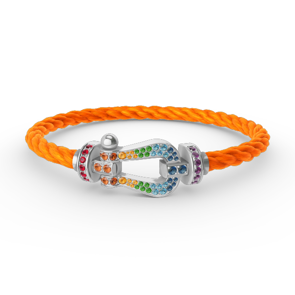 "Dream" FORC GROSSES HUFEISEN FARBIGES DIAMANTENARMBAND SILBER