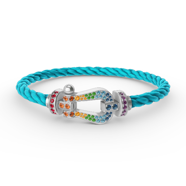 "Dream" FORC GROSSES HUFEISEN FARBIGES DIAMANTENARMBAND SILBER