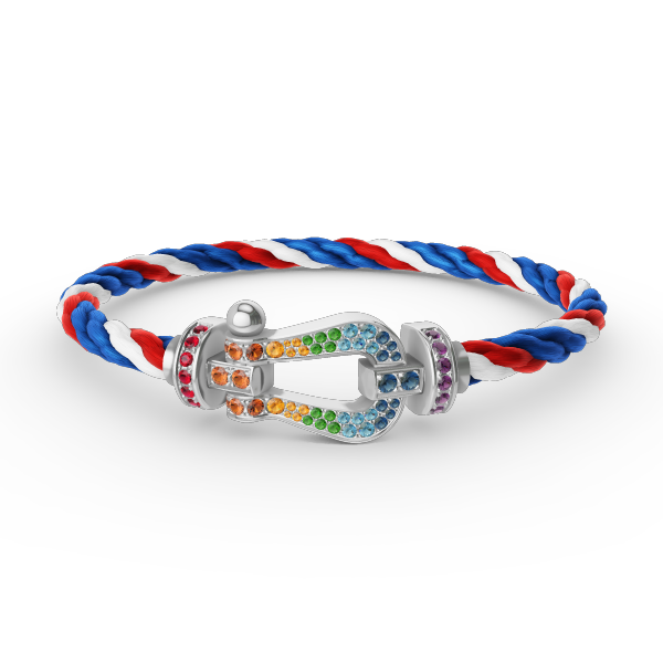 "Dream" FORC GROSSES HUFEISEN FARBIGES DIAMANTENARMBAND SILBER