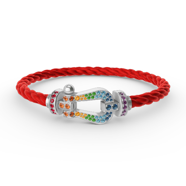 "Dream" FORC GROSSES HUFEISEN FARBIGES DIAMANTENARMBAND SILBER