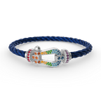"Dream" FORC GROSSES HUFEISEN FARBIGES DIAMANTENARMBAND SILBER