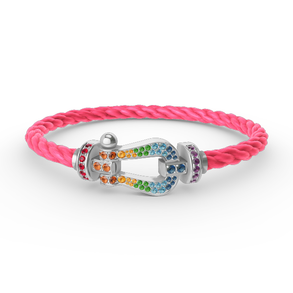 "Dream" FORC GROSSES HUFEISEN FARBIGES DIAMANTENARMBAND SILBER
