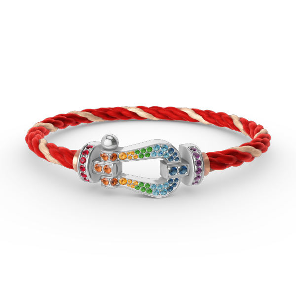 "Dream" FORC GROSSES HUFEISEN FARBIGES DIAMANTENARMBAND SILBER