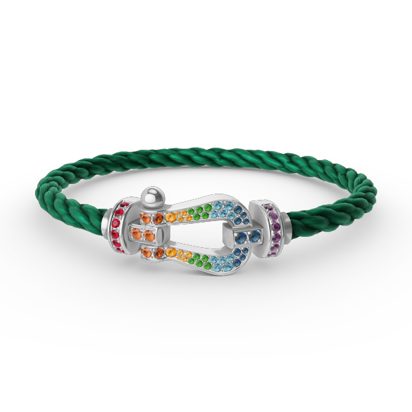 "Dream" FORC GROSSES HUFEISEN FARBIGES DIAMANTENARMBAND SILBER