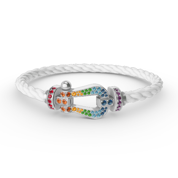 "Dream" FORC GROSSES HUFEISEN FARBIGES DIAMANTENARMBAND SILBER
