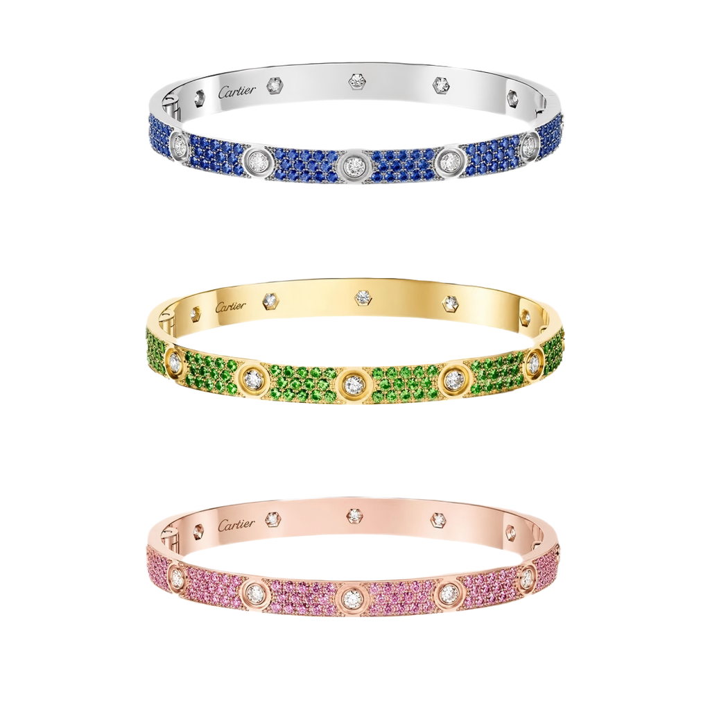 [Dream JURI]2026 PAVE GEMSTONE LOVE BRACELET 6.1MM 10 DIAMONDS