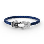 ¡®Dream¡¯FORCE LARGE HORSESHOE BLACK WHITE DIAMOND BRACELET SILVER