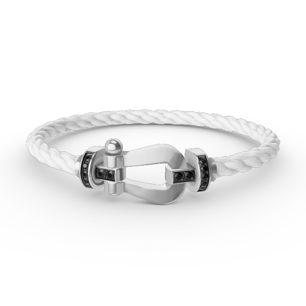 Armband "Dream"FORCE LARGE HORSESHOE aus Sterlingsilber mit schwarzen Diamanten