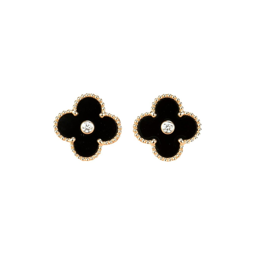 ¡®Dream¡¯CLOVER MEDIUM 1 MOTIFS ONYX DIAMOND OHRRINGE