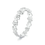Blumenring mit Zirkonia, Statement-Bandring