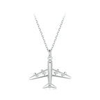 Zarte Flugzeug-Anhänger-Halskette Platinbeschichtete Halskette