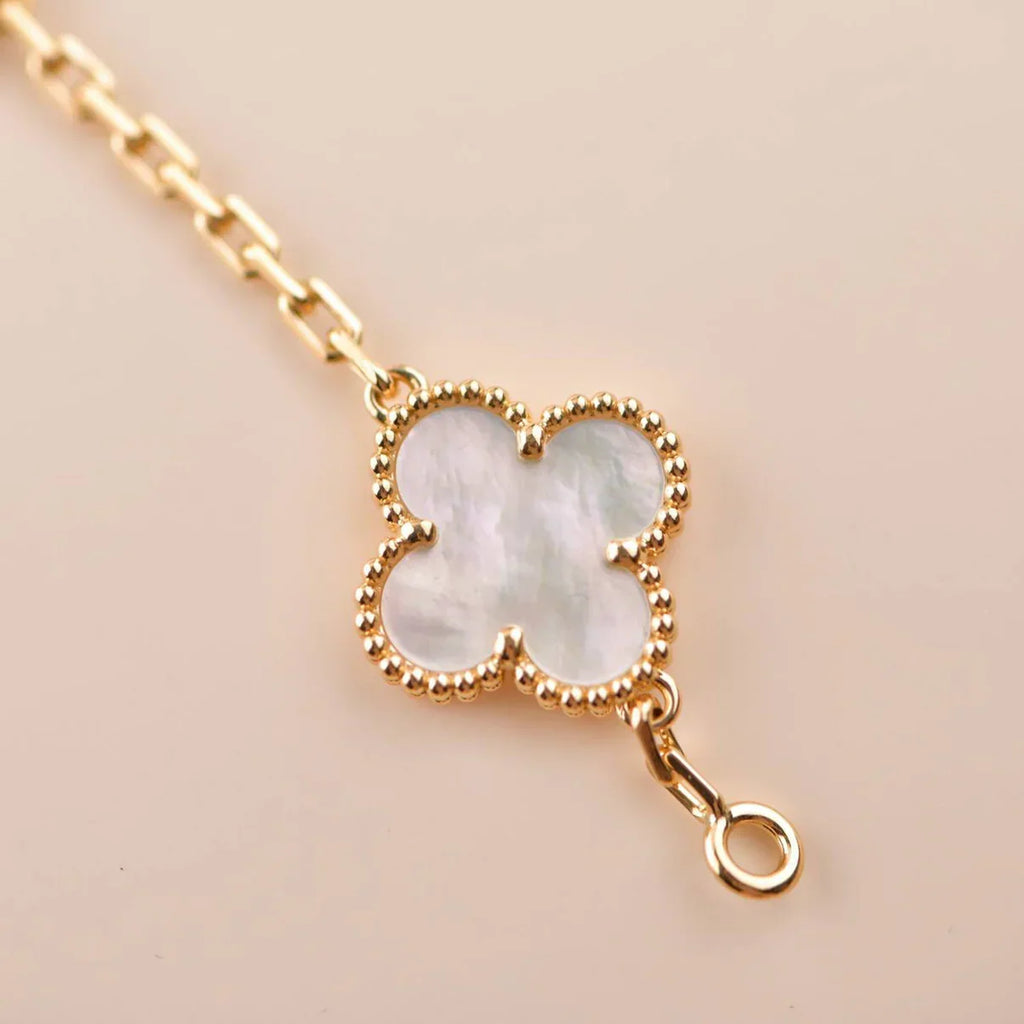 [Dream]New CLOVER WHITE PEARL MOP 5 MOTIF BRACELET COLLECTION