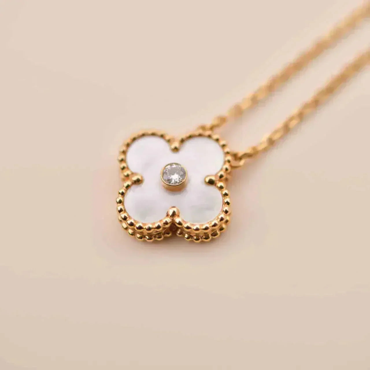 „Dream“CLOVER 15MM DIAMANT WEIß FRITILLARIA-HALSKETTE