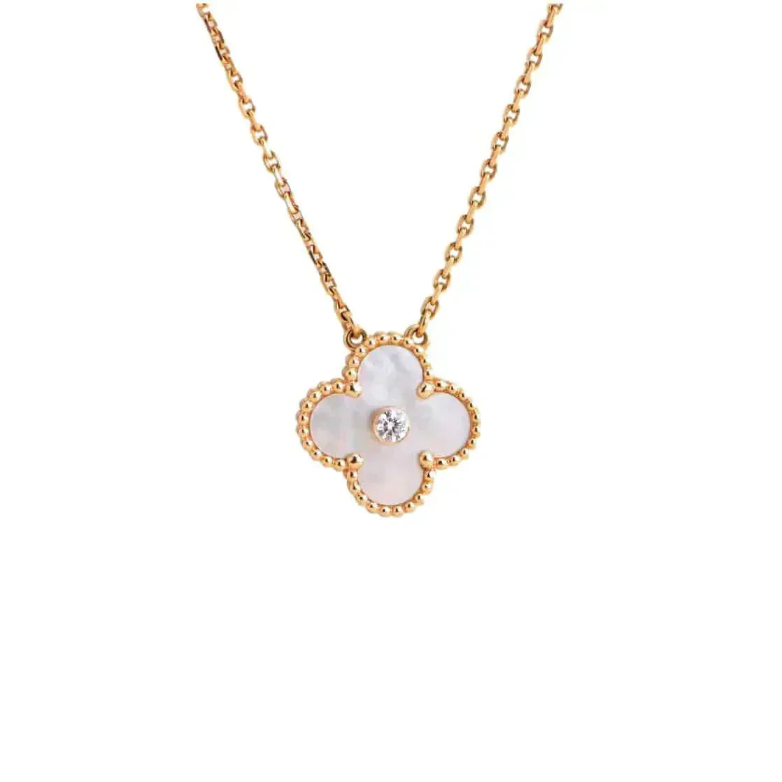 „Dream“CLOVER 15MM DIAMANT WEIß FRITILLARIA-HALSKETTE