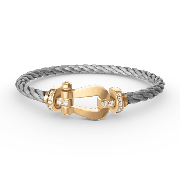 ¡®Dream¡¯FORCE LARGE HORSESHOE HALF DIAMOND BRACELET GOLD