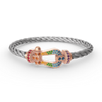 ¡®Dream¡¯FORCE LARGE HORSESHOE  COLORED DIAMOND BRACELET ROSE GOLD