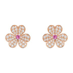 „Dream“ FRIVOLE ROSÉGOLDENE BLUMENOHRRINGE MIT DIAMANTEN