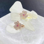 „Dream“ FRIVOLE ROSÉGOLDENE BLUMENOHRRINGE MIT DIAMANTEN