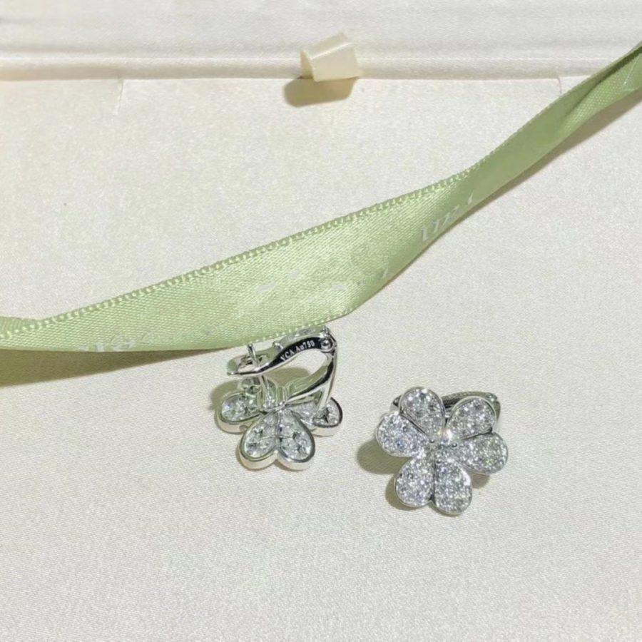 „Dream“-Frivole-Ohrringe aus Sterlingsilber mit Blumen und Diamanten