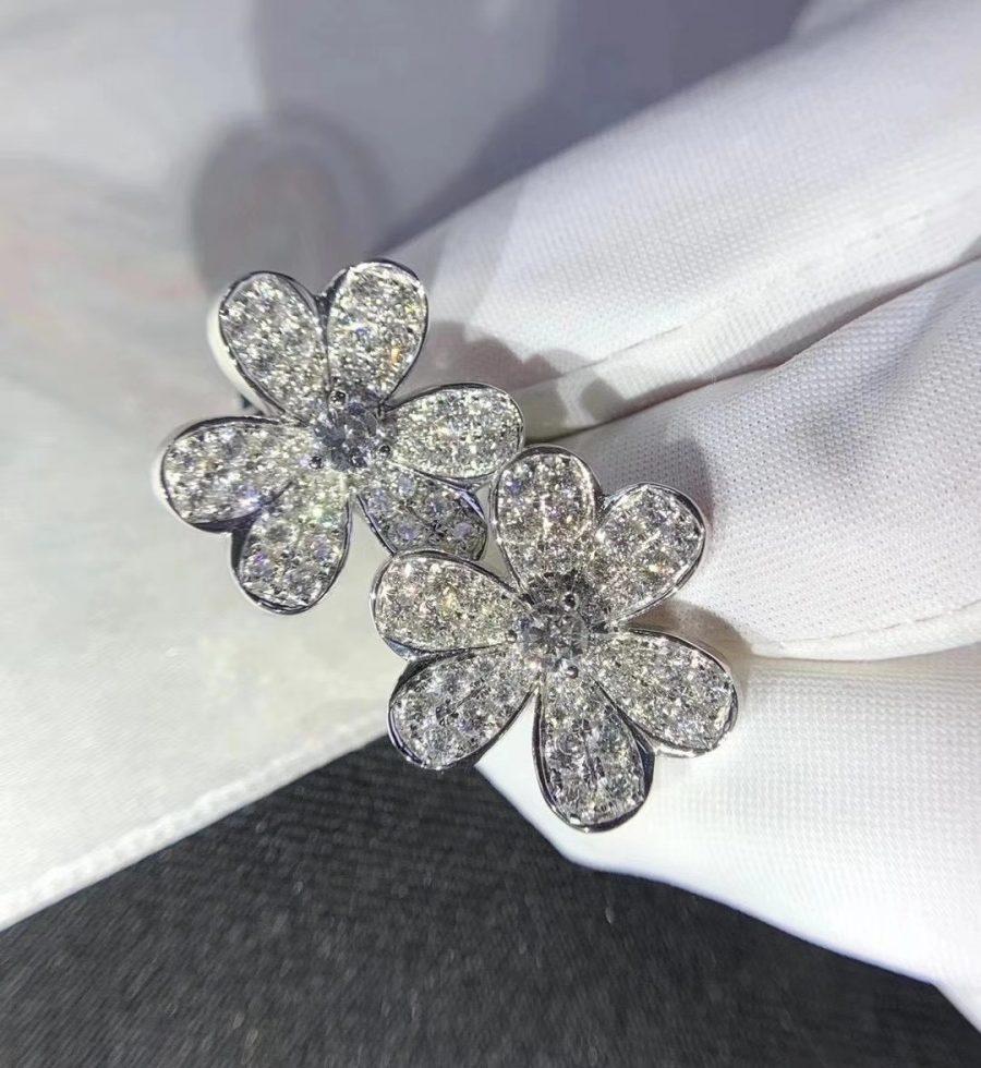 „Dream“-Frivole-Ohrringe aus Sterlingsilber mit Blumen und Diamanten