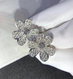 „Dream“-Frivole-Ohrringe aus Sterlingsilber mit Blumen und Diamanten