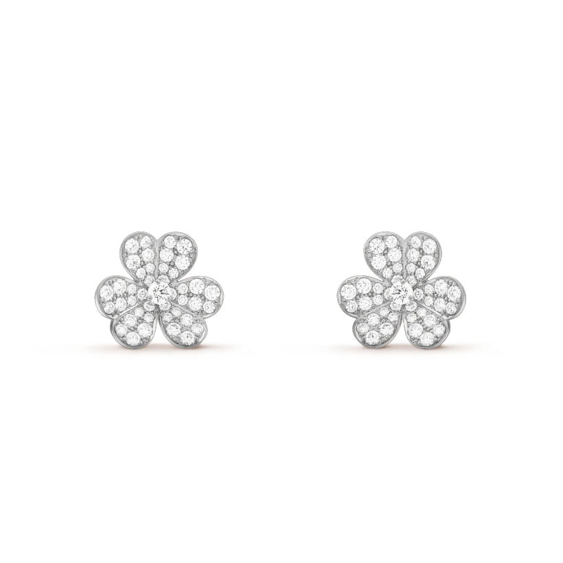 „Dream“-Frivole-Ohrringe aus Sterlingsilber mit Blumen und Diamanten