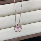 „Traum“ FRIVOLE ROSÉGOLD BLUMEN DIAMANT HALSKETTE