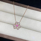 „Traum“ FRIVOLE ROSÉGOLD BLUMEN DIAMANT HALSKETTE
