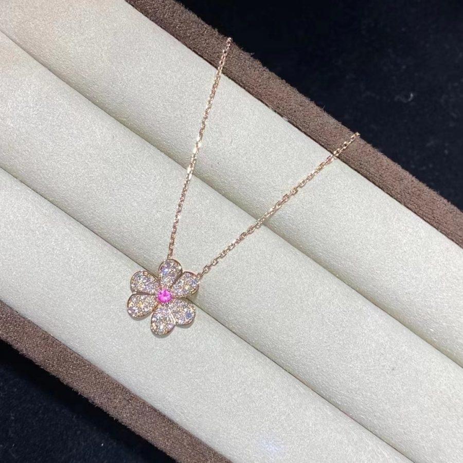 „Traum“ FRIVOLE ROSÉGOLD BLUMEN DIAMANT HALSKETTE