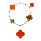 „Dream“CLOVER-ARMBAND, 5 MOTIVE, KARNEOL, TIGERAUGE