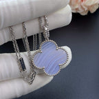 ¡®Dream¡¯CLOVER SILVER CHALCEDONY BIG CLOVER NECKLACE
